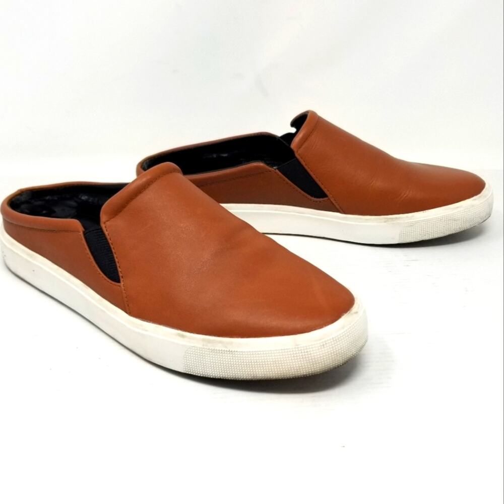 H By Halston Ellie Brown Slip on Mules Loafers Stretch Flats‎ Women's Size 8